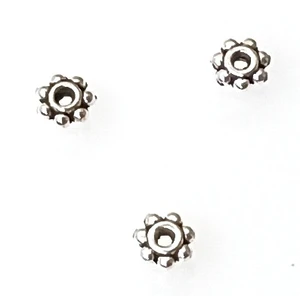 Antique Silver-Plated 1.5x4mm Beaded Rondelles