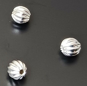 Silver-Plated 6mm Ridged Round Beads Silver-Plated 6mm Ridged Round Beads