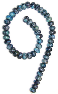 Blue Picasso Jasper 12x8mm Puff Rondelles Blue Picasso Jasper 12x8mm Puff Rondelles