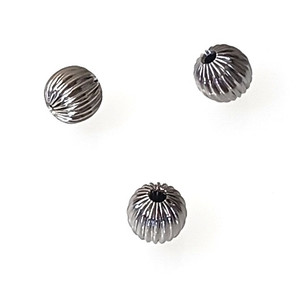 9.5 grams of Silver-Plated 4.7x3mm Corrugated Rondelle Metal Spacer Beads