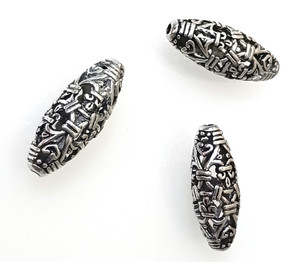 Antique Silver-Plated 11x27mm Rattan Metal Beads Antique Silver-Plated 11x27mm Rattan Metal Beads