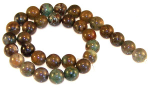 Snakeskin Jasper 12mm Round Semiprecious Gemstone Beads