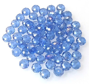 Lt Sapphire AB 6x4mm Glass Crystal Rondelles Lt Sapphire AB 6x4mm Glass Crystal Rondelles