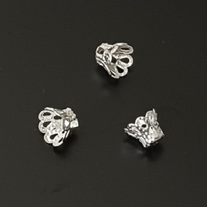 100 Silver-Plated 5x6mm Bead Caps - Small Fluted