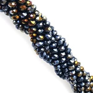 Black AB 6x4mm Glass Crystal Rondelles Black AB 6x4mm Glass Crystal Rondelles