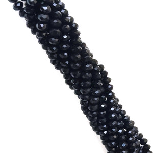 Black 6x4mm Glass Crystal Rondelles Black 6x4mm Glass Crystal Rondelles