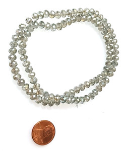 1 Dozen Green Silver AB 6x4mm Glass Crystal Rondelles