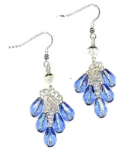 Sapphire Rain Earrings Beaded Jewelry Making Kit