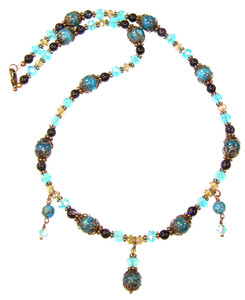 Exotic Blue Necklace Beaded Jewelry Making Kit Exotic Blue Necklace Beaded Jewelry Making Kit