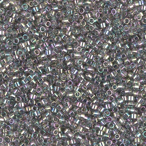DB-107 Transparent Gray Rainbow Gold Luster Size 11 Miyuki Delica Seed Beads