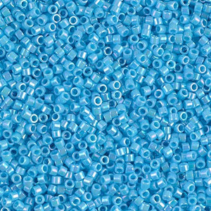 DB164 Opaque Turquoise Blue AB Size 11 Miyuki Delica Seed Beads DB164 Opaque Turquoise Blue AB Size 11 Miyuki Delica Seed Beads
