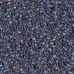 DB0059 Amethyst Lined Crystal AB Size 11 Miyuki Delica Seed Beads