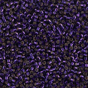 DB0609 Dyed Silverlined Dark Purple Size 11 Miyuki Delica Seed Beads