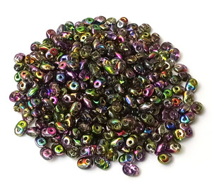 Superduo Beads - CRYSTAL MAGIC VIOLET-GREEN Superduo Beads - CRYSTAL MAGIC VIOLET-GREEN