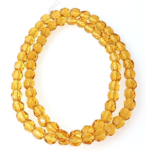 4 Dozen Czech 6mm Fire-Polished - Gold 4 Dozen Czech 6mm Fire-Polished - Gold