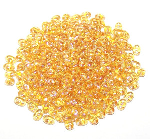 7.5 Grams - Superduo Beads - Topaz White Luster