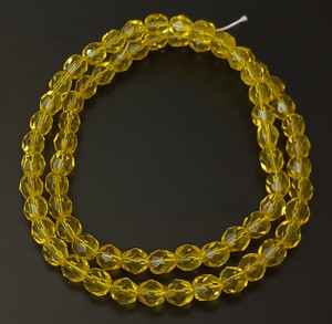 4 Dozen Czech 6mm Fire-Polished - Yellow 4 Dozen Czech 6mm Fire-Polished - Yellow