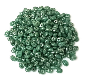 Superduo Beads - TURQUOISE GREEN PICASSO Superduo Beads - TURQUOISE GREEN PICASSO