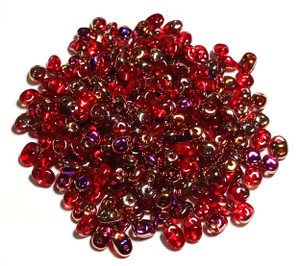 RUBY SLIPERIT Czech Glass Superduo Beads RUBY SLIPERIT Czech Glass Superduo Beads