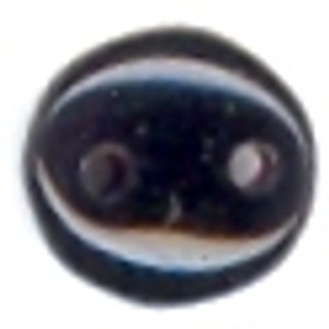 Beads - 2-Hole Lentil - 6mm - Jet Beads - 2-Hole Lentil - 6mm - Jet