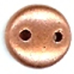 Beads - 2-Hole Lentil - 6mm - Matte Metallic Copper Beads - 2-Hole Lentil - 6mm - Matte Metallic Copper