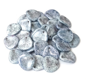 Czech Glass 14x13mm Petals - Terracotta Blue Czech Glass 14x13mm Petals - Terracotta Blue