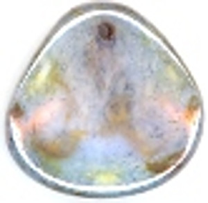 Czech Glass 14x13mm Petals - Travertine Blue Czech Glass 14x13mm Petals - Travertine Blue