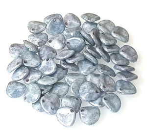 40 Czech Glass 8x7mm Petals - Terracotta Blue 40 Czech Glass 8x7mm Petals - Terracotta Blue