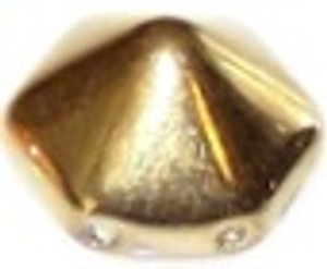 Pyramid Hex 2-Hole 12mm Beads - Crystal Amber