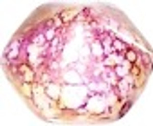 Pyramid Hex 2-Hole 12mm Beads - White Senegal Purple