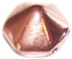 Pyramid Hex 2-Hole 12mm Beads - Jet Gold Capri