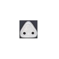 6mm Triangle 2-Hole Beads - Luster Opaque White