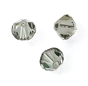 Swarovski Brand 6mm Bicones - Black Diamond