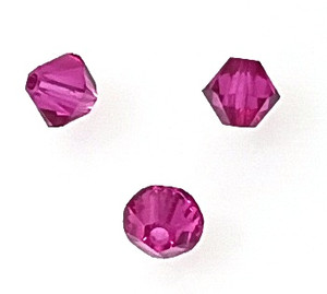Swarovski Brand 4mm Bicones - Fuchsia Swarovski Brand 4mm Bicones - Fuchsia