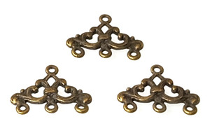 10 Antique Bronze 16x24mm Ornate 3-Loop Connectors 10 Antique Bronze 16x24mm Ornate 3-Loop Connectors