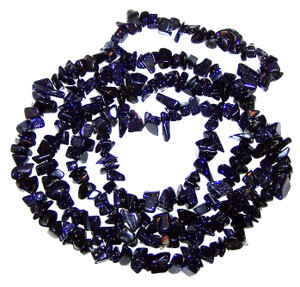 Semiprecious Gemstone Chip Beads - Blue Goldstone Semiprecious Gemstone Chip Beads - Blue Goldstone