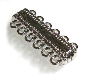 Antique Silver-Plated 33x14mm Super Strong 6-Strand Magnetic Clasp Antique Silver-Plated 33x14mm Super Strong 6-Strand Magnetic Clasp