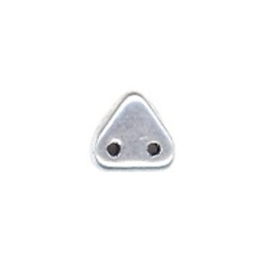 6mm Triangle 2-Hole Beads - Matte Silver 6mm Triangle 2-Hole Beads - Matte Silver