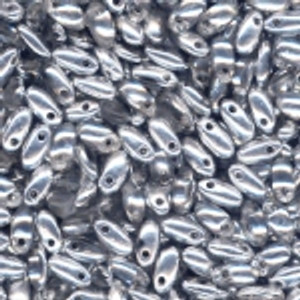 2.5x6mm Czech Glass Rizo Beads - Crystal Labrador 2.5x6mm Czech Glass Rizo Beads - Crystal Labrador
