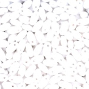 2.5x6mm Czech Glass Rizo Beads - Chalk White 2.5x6mm Czech Glass Rizo Beads - Chalk White