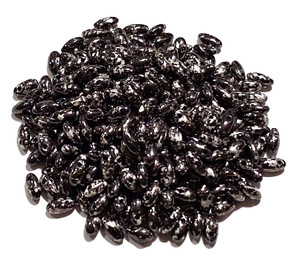 Jet Antique Chrome Czech Glass Rizo Beads