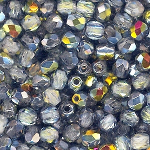 Czech 3mm Fire-Polished Glass Beads - Crystal Marea Czech 3mm Fire-Polished Glass Beads - Crystal Marea