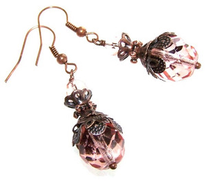 Vintage Rose Earrings Beaded Jewelry Making Kit