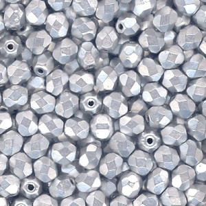 Czech 4mm Fire-Polished - Aluminum Silver Czech 4mm Fire-Polished - Aluminum Silver