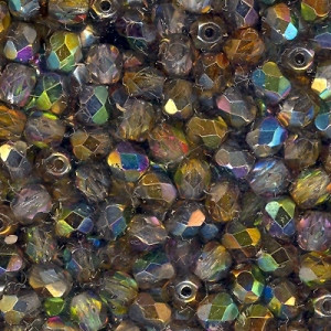 Czech 4mm Fire-Polished - Crystal Magic Copper Czech 4mm Fire-Polished - Crystal Magic Copper