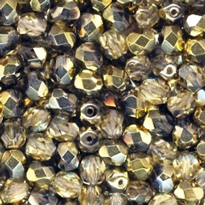 Czech 6mm Fire-Polished - Crystal Amber Czech 6mm Fire-Polished - Crystal Amber