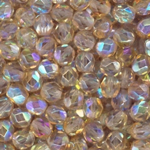 Czech 6mm Fire-Polished - Crystal Yellow Rainbow Czech 6mm Fire-Polished - Crystal Yellow Rainbow
