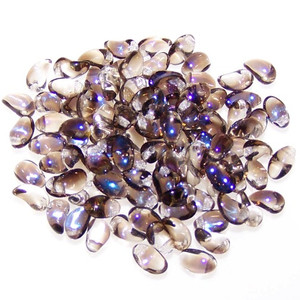 4x6mm Czech Glass Tulip Petal Beads - Crystal Azuro