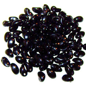 4x6mm Czech Glass Tulip Petal Beads - Jet