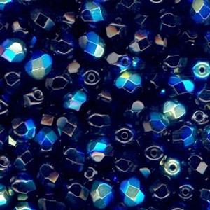 Czech 6mm Fire-Polished - Jet AB Czech 6mm Fire-Polished - Jet AB